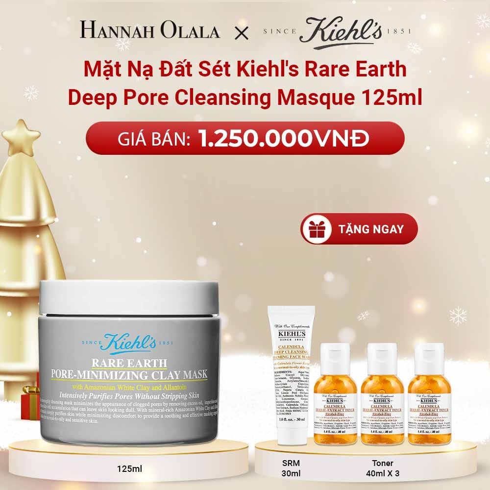  DEAL 3: MẶT NẠ ĐẤT SÉT GIẢM DẦU & THU NHỎ LỖ CHÂN LÔNG KIEHL'S RARE EARTH DEEP PORE CLEANSING MASQUE 125ML (MỚI) 