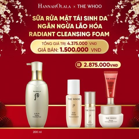  DEAL 22: SỮA RỬA MẶT TÁI SINH DA NGĂN NGỪA LÃO HÓA WHOO CHEONGIDAN RADIANT CLEANSING FOAM 200ML 