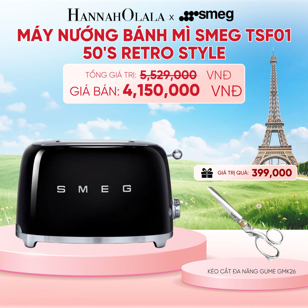  MÁY NƯỚNG BÁNH MÌ SMEG TSF01 50'S RETRO STYLE - B168 