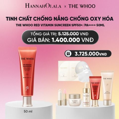  BỘ TINH CHẤT CHỐNG NẮNG CHỐNG OXY HÓA THE WHOO RED VITAMIN SUNCREEN SPF50+/PA++++ 50ML_ A165 BK 