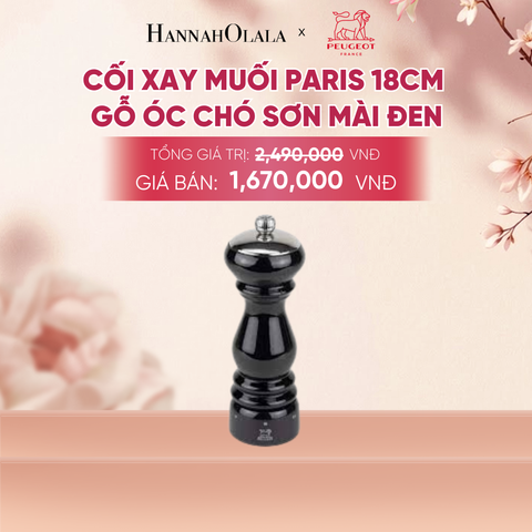  CỐI XAY MUỐI PARIS 18CM GỖ ÓC CHÓ SƠN MÀI ĐEN - A1071 