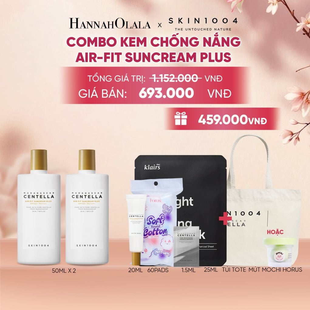  COMBO 02 PCS SKIN1004 KEM CHỐNG NẮNG MADAGASCAR CENTELLA AIR-FIT SUNCREAM PLUS 50ML - A514 