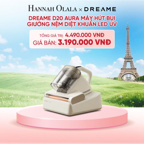  DREAME D20 AURA MÁY HÚT BỤI GIƯỜNG NỆM DIỆT KHUẨN LED UV - LỰC HÚT 16.000PA - SẤY KHÍ NÓNG 3D 70°C - BH 24 THÁNG - B14 