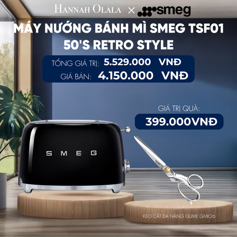  MÁY NƯỚNG BÁNH MÌ SMEG TSF01 50'S RETRO STYLE 