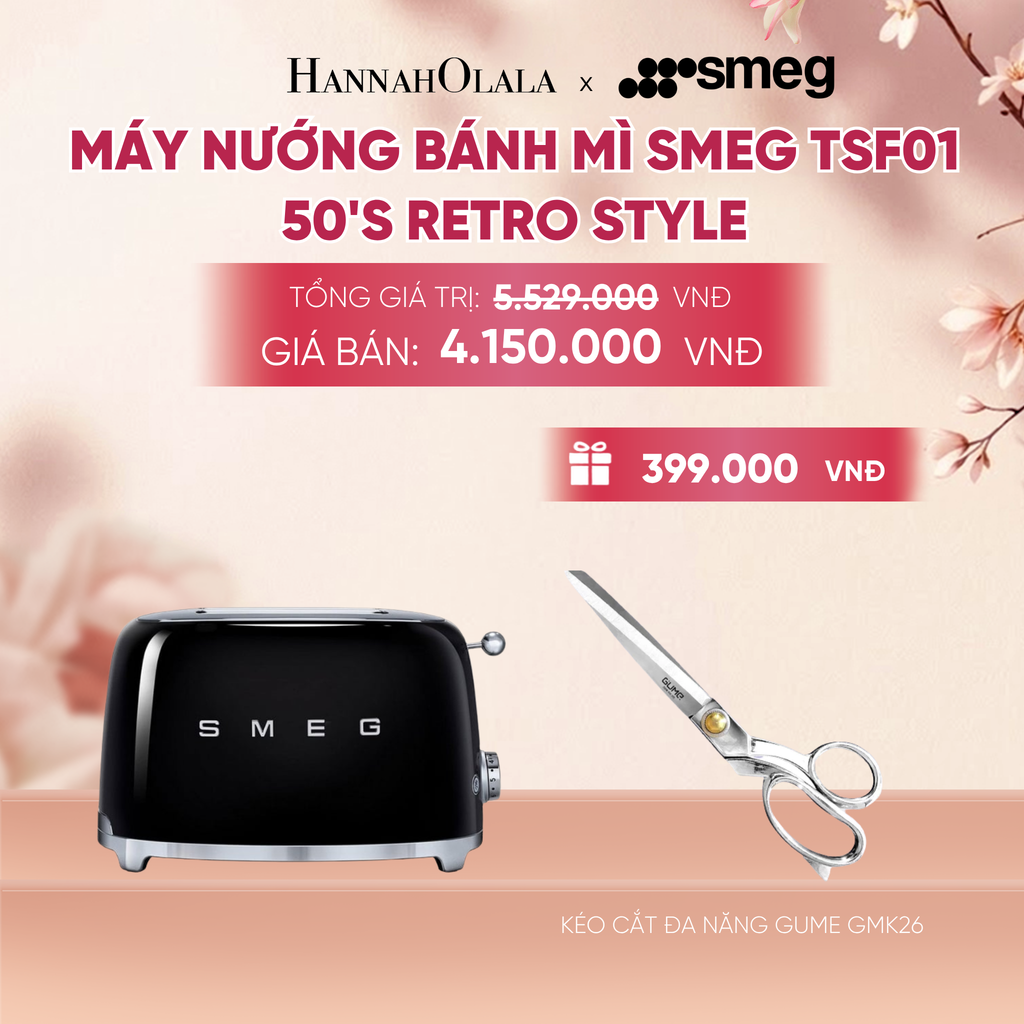  MÁY NƯỚNG BÁNH MÌ SMEG TSF01 50'S RETRO STYLE - A1959 