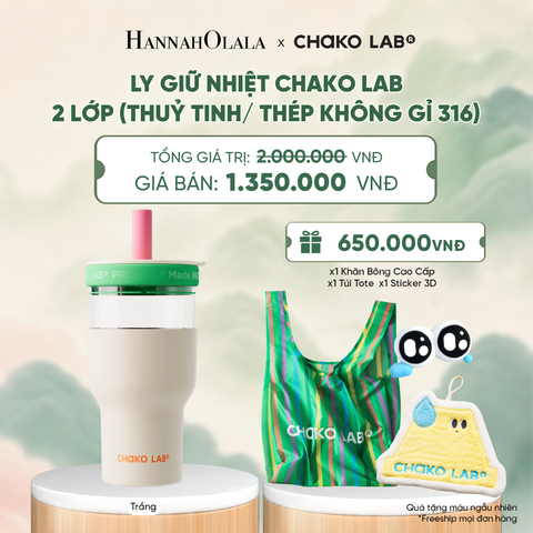  LY GIỮ NHIỆT CHAKO LAB 2 LỚP (THUỶ TINH/ THÉP KHÔNG GỈ 316) - A4018 