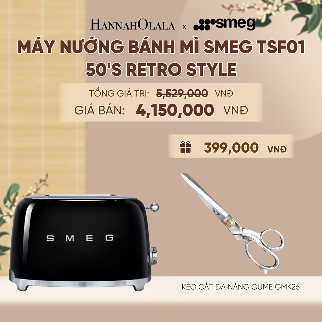  MÁY NƯỚNG BÁNH MÌ SMEG TSF01 50'S RETRO STYLE - A2287 