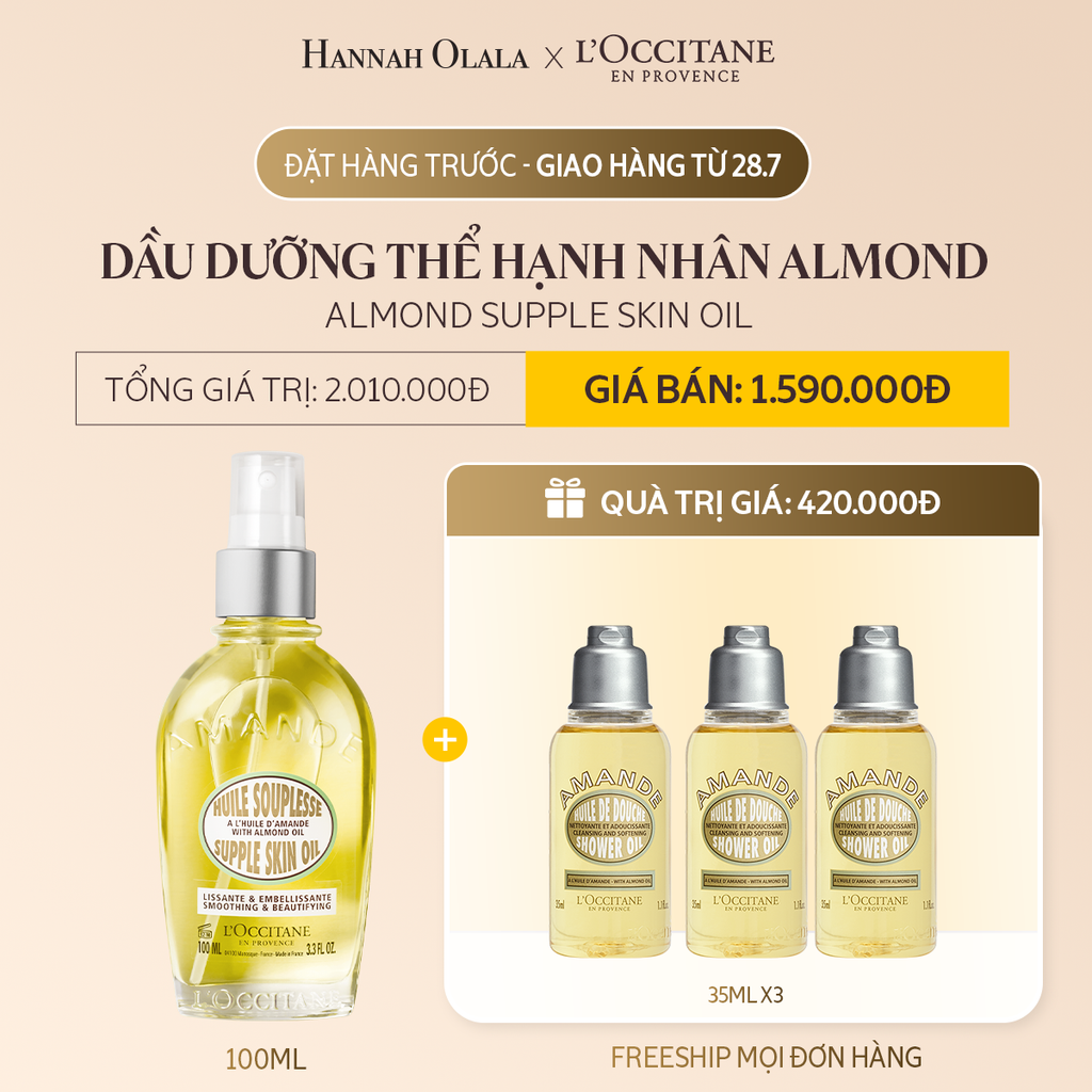  DEAL 22: [PRE-ORDER - GIAO HÀNG TỪ 28/07] DẦU DƯỠNG THỂ HẠNH NHÂN ALMOND 100ML 