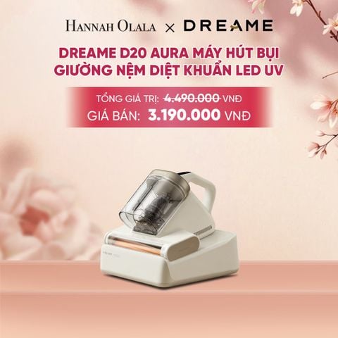  DREAME D20 AURA MÁY HÚT BỤI GIƯỜNG NỆM DIỆT KHUẨN LED UV - LỰC HÚT 16.000PA - SẤY KHÍ NÓNG 3D 70°C - BH 24 THÁNG 