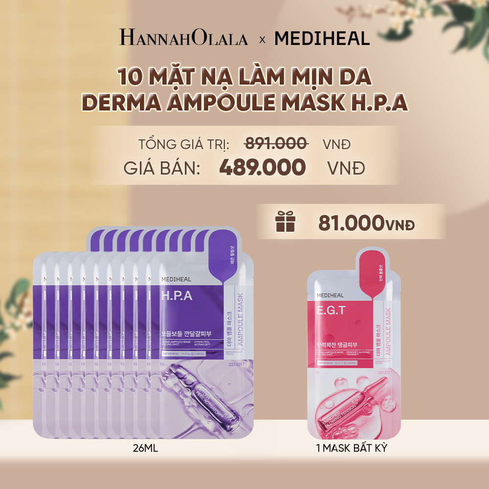  MEDIHEAL MẶT NẠ DERMA AMPOULE MASK 26ML (COMBO 10 MIẾNG) BẤT KỲ - A1686 