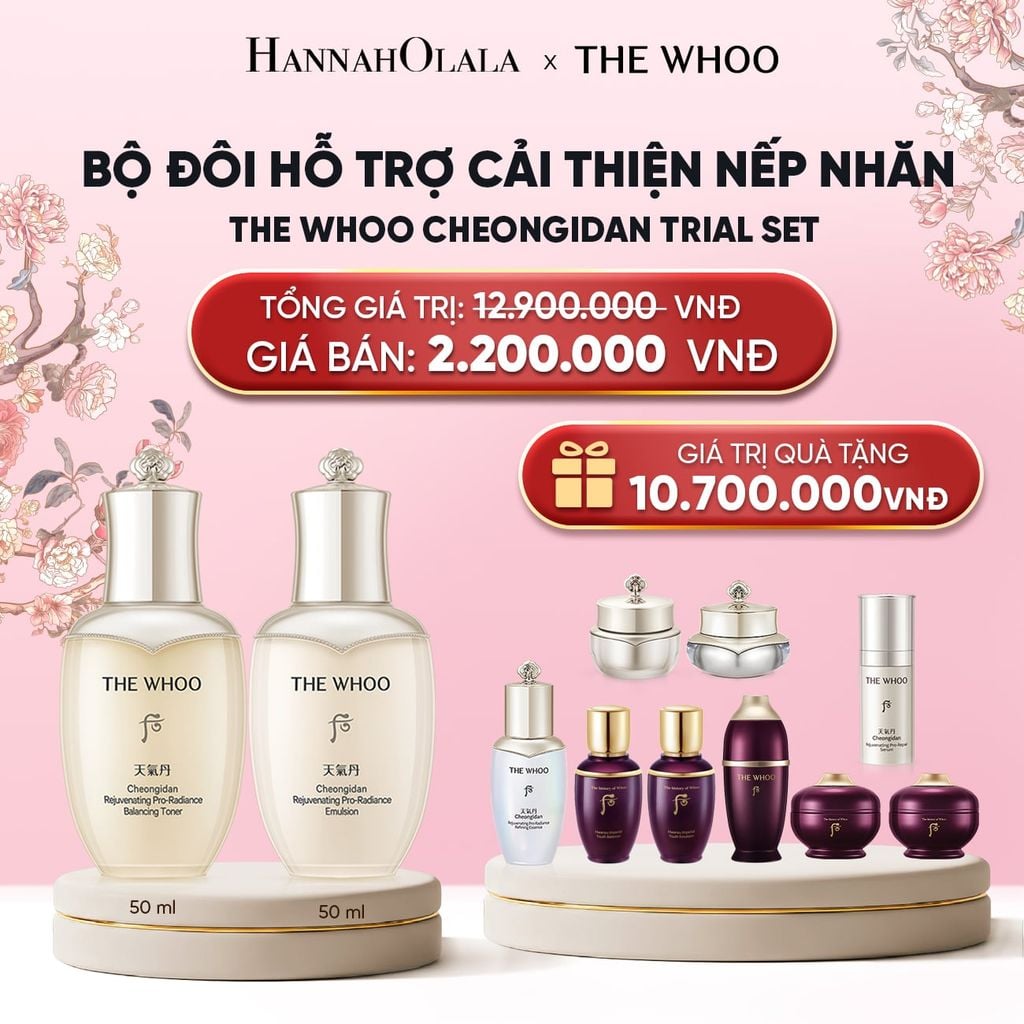  PHIÊN BẢN LỄ HỘI - BỘ ĐÔI HỖ TRỢ CẢI THIỆN NẾP NHĂN THE WHOO CHEONGIDAN TRIAL SET 