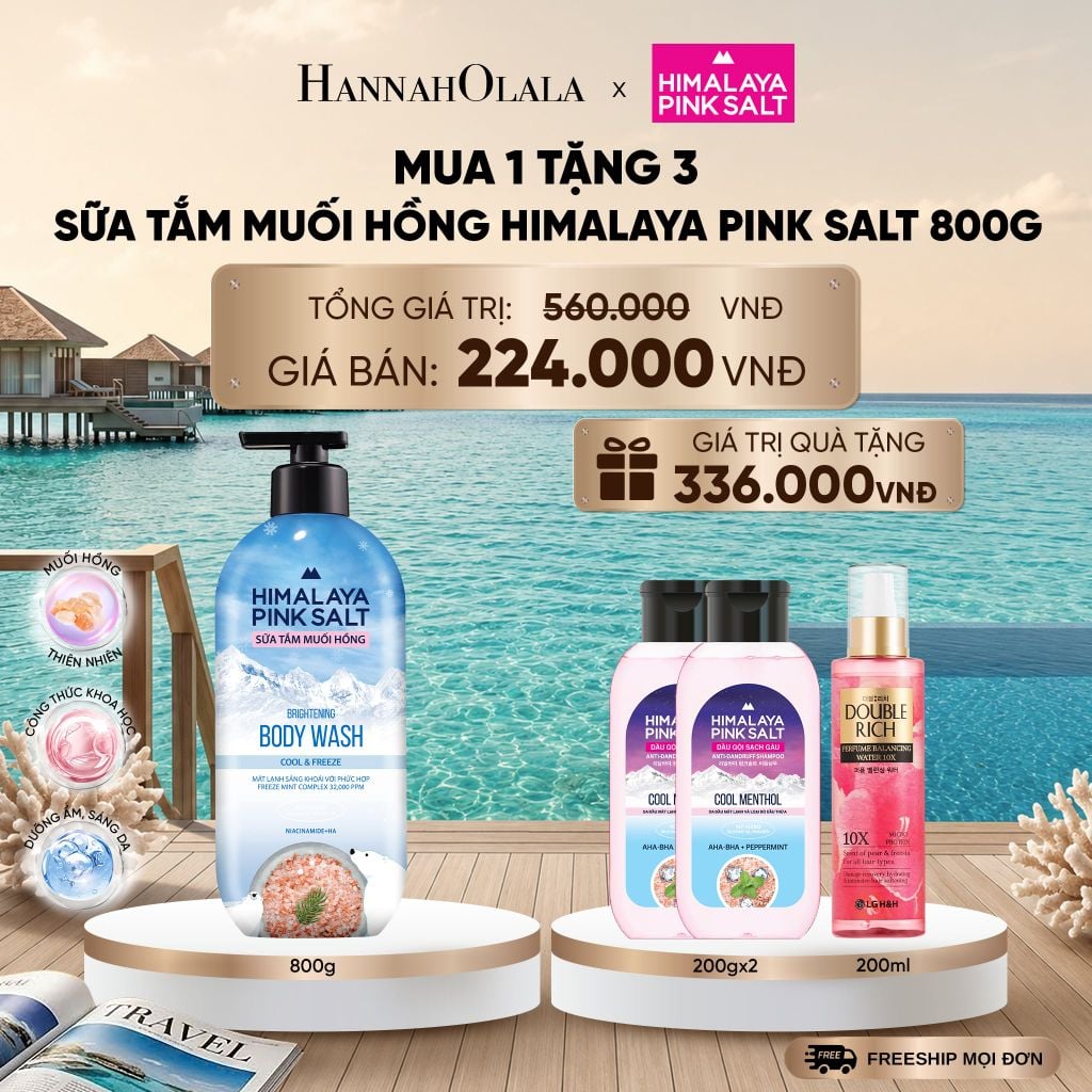  SỮA TẮM MUỐI HỒNG HIMALAYA PINK SALT TƯƠI MÁT VÀ SẢNG KHOÁI 800G _ DEAL 18_ D1039 