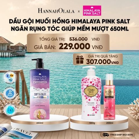  DẦU GỘI HIMALAYA PINK SALT MUỐI HỒNG CHO DA ĐẦU NGỨA, NGĂN RỤNG TÓC GIÚP MỀM MƯỢT, ÓNG Ả 650ML _ DEAL 16_ D1037 