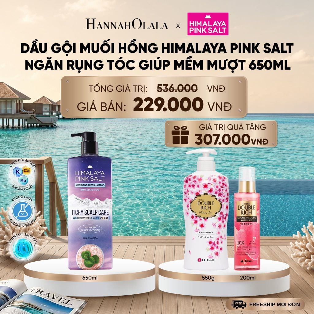  DẦU GỘI HIMALAYA PINK SALT MUỐI HỒNG CHO DA ĐẦU NGỨA, NGĂN RỤNG TÓC GIÚP MỀM MƯỢT, ÓNG Ả 650ML _ DEAL 16_ D1037 