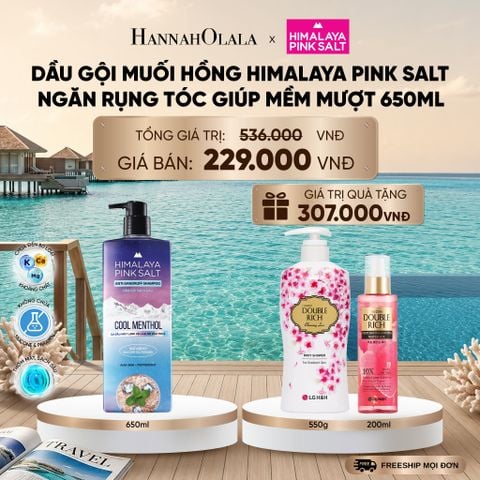  DẦU GỘI HIMALAYA PINK SALT MUỐI HỒNG CHO DA ĐẦU NGỨA, NGĂN RỤNG TÓC GIÚP MỀM MƯỢT, ÓNG Ả 650ML _ DEAL 16_ D1037 