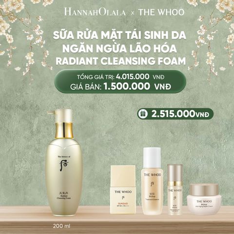  DEAL22: SỮA RỬA MẶT TÁI SINH DA NGĂN NGỪA LÃO HÓA WHOO CHEONGIDAN RADIANT CLEANSING FOAM 200ML 