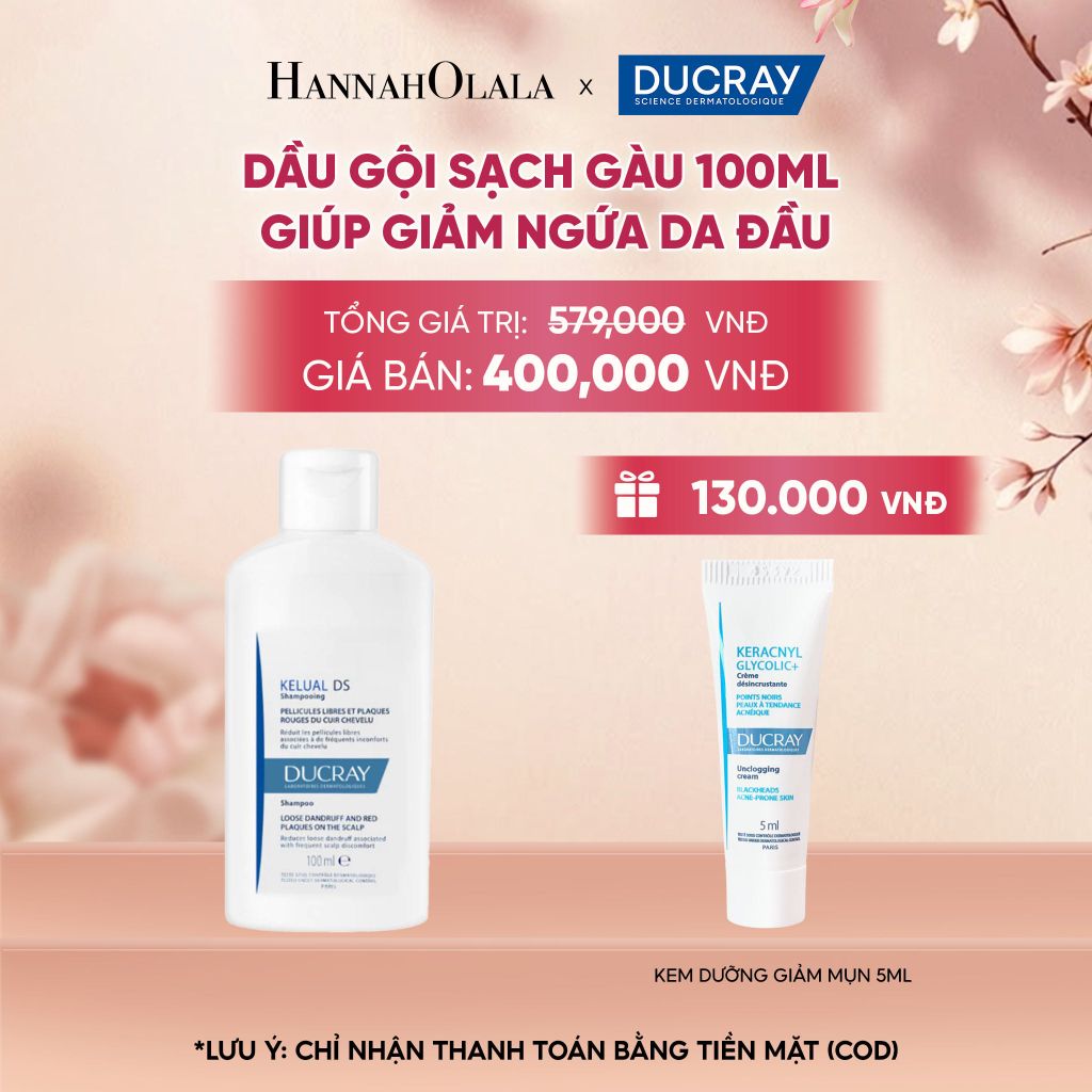  DẦU GỘI SẠCH GÀU DUCRAY KELUAL DS SHAMPOO 100ML GIÚP GIẢM NGỨA DA ĐẦU VÀ NGĂN GÀU TÁI PHÁT 