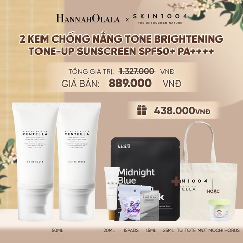  COMBO 02 PCS SKIN1004 KEM CHỐNG NẮNG MADAGASCAR CENTELLA TONE BRIGHTENING TONE-UP SUNSCREEN SPF50+ PA++++ 50ML - A1105 