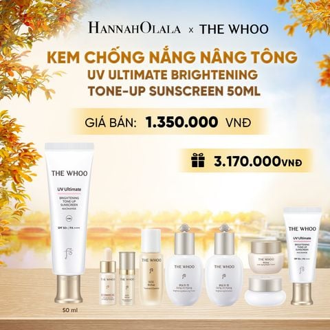  BỘ KEM CHỐNG NẮNG NÂNG TÔNG THE WHOO UV ULTIMATE BRIGHTENING TONE-UP SUNSCREEN 50ML - E2124 