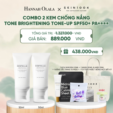  COMBO 02 PCS SKIN1004 KEM CHỐNG NẮNG MADAGASCAR CENTELLA TONE BRIGHTENING TONE-UP SUNSCREEN SPF50+ PA++++ 50ML - A1507 