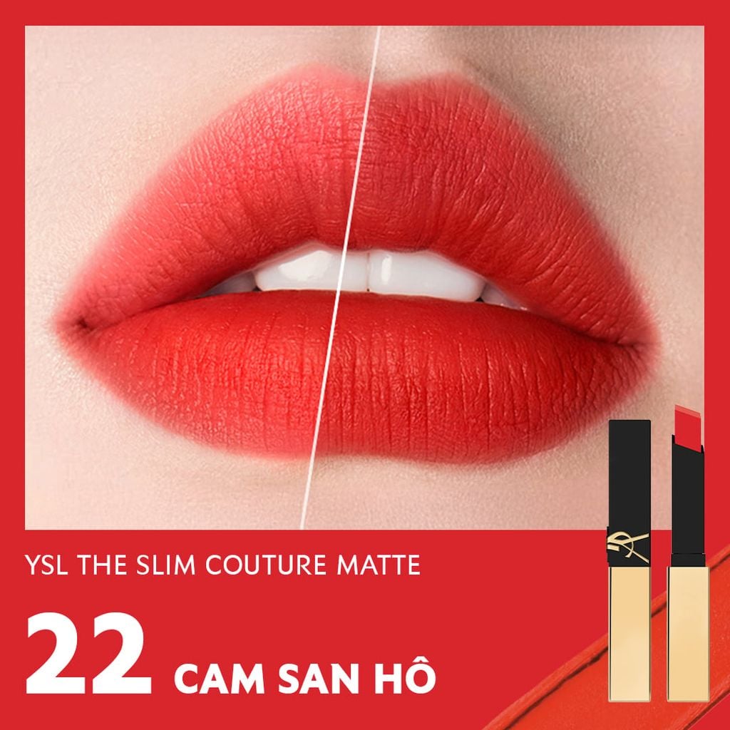  DEAL 3:RE_[PHIÊN BẢN MỚI] SON LÌ CÓ DƯỠNG MỀM MỊN LÂU TRÔI YSL THE SLIM COUTURE MATTE 