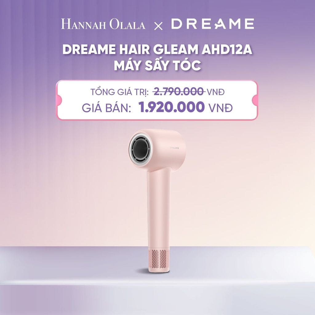  DREAME HAIR GLEAM AHD12A MÁY SẤY TÓC ION ÂM - 4 CHẾ ĐỘ SẤY NÓNG LẠNH - 200 TRIỆU ION ÂM - BH 24 THÁNG - H017 