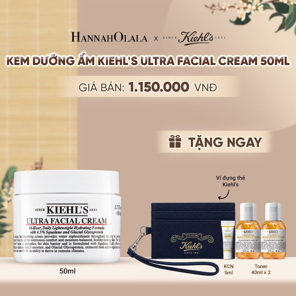  KEM DƯỠNG ẨM SÂU 72H & PHỤC HỒI NHANH KIEHL'S ULTRA FACIAL CREAM 50ML - A301 
