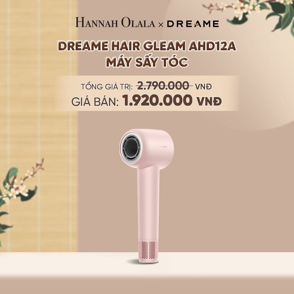  DREAME HAIR GLEAM AHD12A MÁY SẤY TÓC ION ÂM - 4 CHẾ ĐỘ SẤY NÓNG LẠNH - 200 TRIỆU ION ÂM - BH 24 THÁNG - A1174 