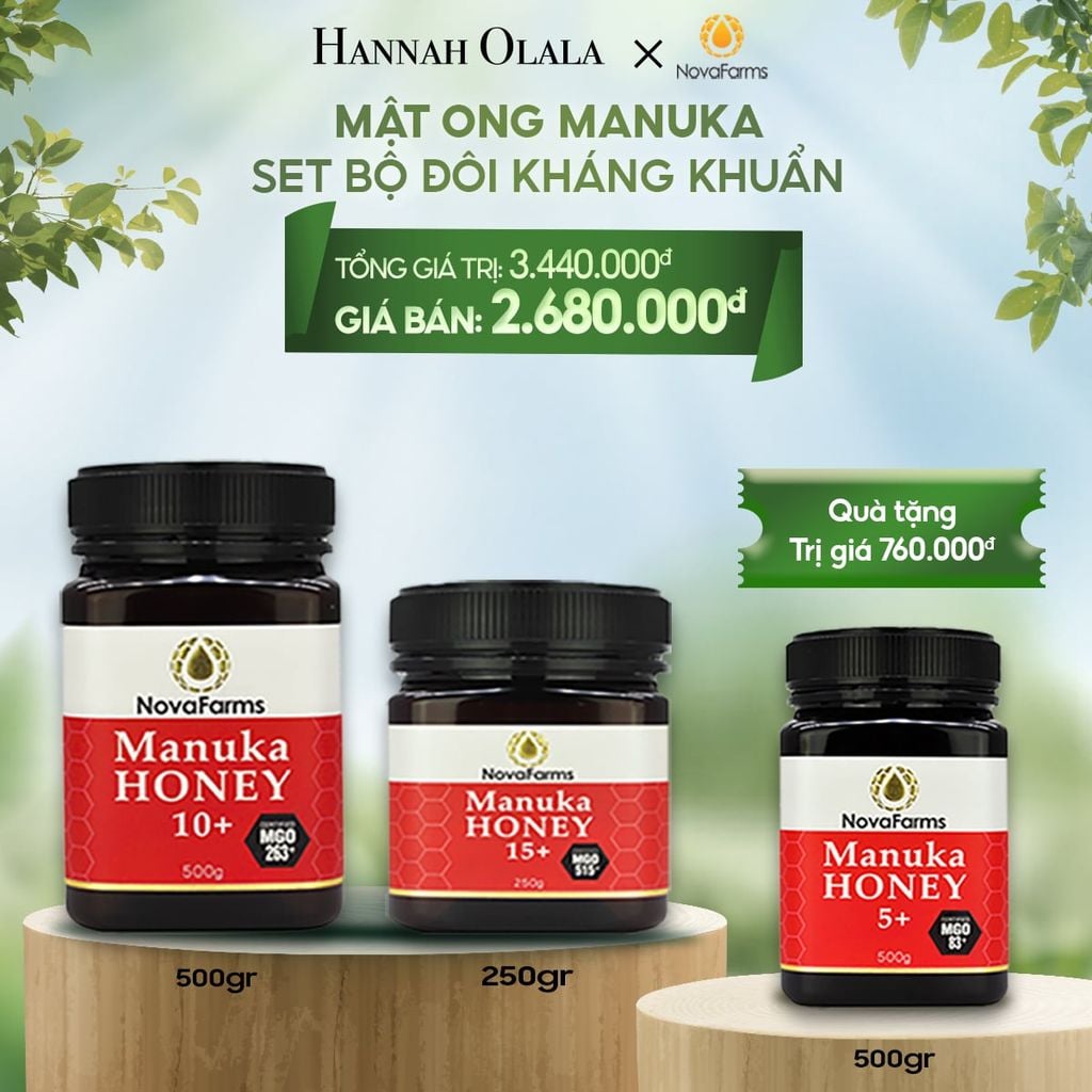  E2_DEAL 2: MẬT ONG MANUKA NOVAFARM – SET BỘ ĐÔI KHÁNG KHUẨN 