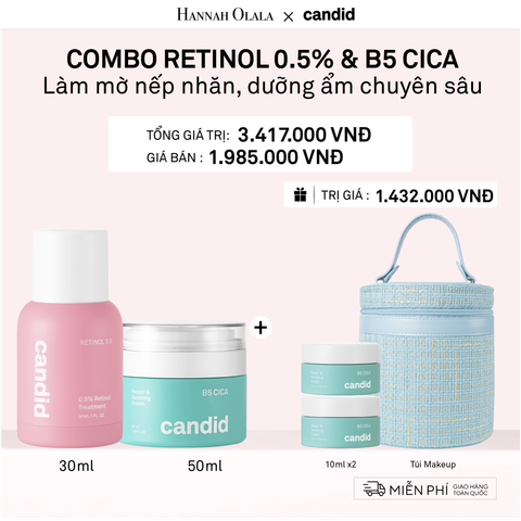 A4_DEAL 12: RETINOL 0.5 30ML & B5 CICA 50ML BỘ ĐÔI LÀM MỜ NẾP NHĂN VÀ DƯỠNG ẨM PHỤC HỒI CHUYÊN SÂU 