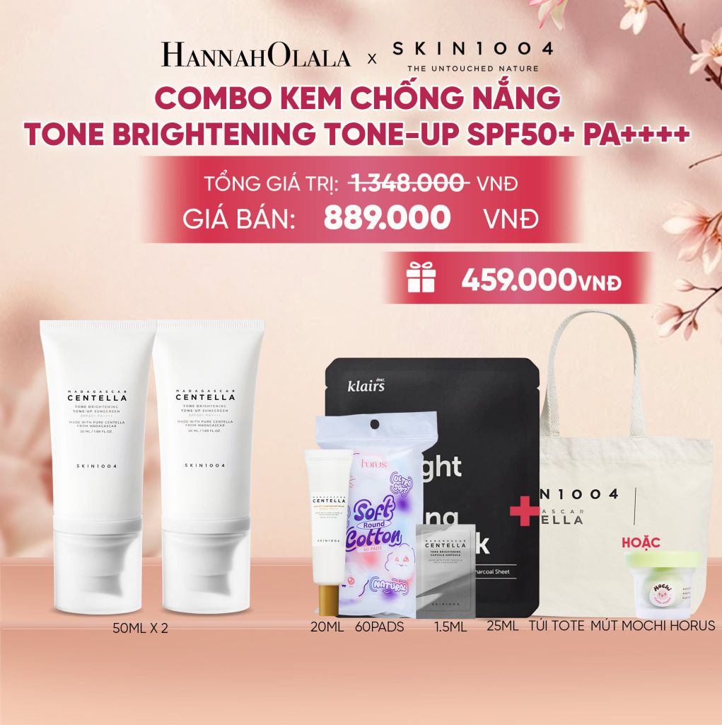  COMBO 02 PCS SKIN1004 KEM CHỐNG NẮNG MADAGASCAR CENTELLA TONE BRIGHTENING TONE-UP SUNSCREEN SPF50+ PA++++ 50ML - A515 