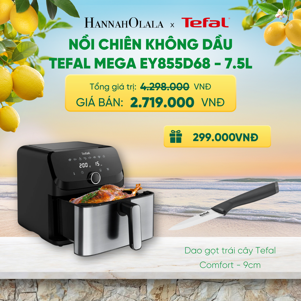  NỒI CHIÊN KHÔNG DẦU TEFAL MEGA EY855D68 - 7.5L 