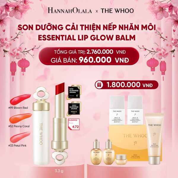  DEAL 22: BỘ SON DƯỠNG CẢI THIỆN NẾP NHĂN MÔI THE WHOO ESSENTIAL LIP GLOW BALM 
