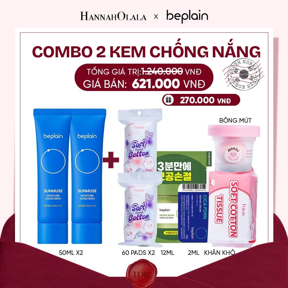  COMBO 2 KCN: BEPLAIN KEM CHỐNG NẮNG SUNMUSE SUNSCREEN 50ML BẤT KỲ_M29 