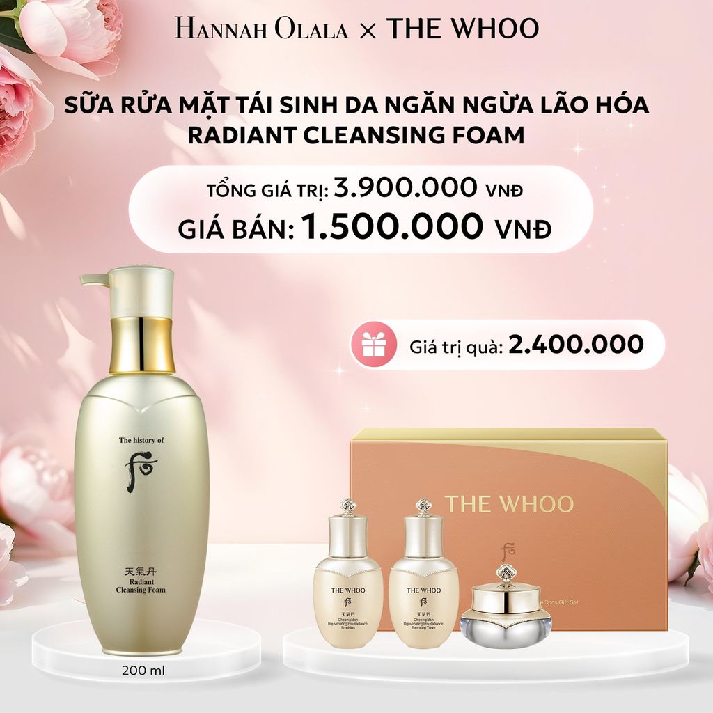  E249: DEAL 44: SỮA RỬA MẶT TÁI SINH DA NGĂN NGỪA LÃO HÓA WHOO CHEONGIDAN RADIANT CLEANSING FOAM 200ML - [GIAO HÀNG TỪ 03/10] 