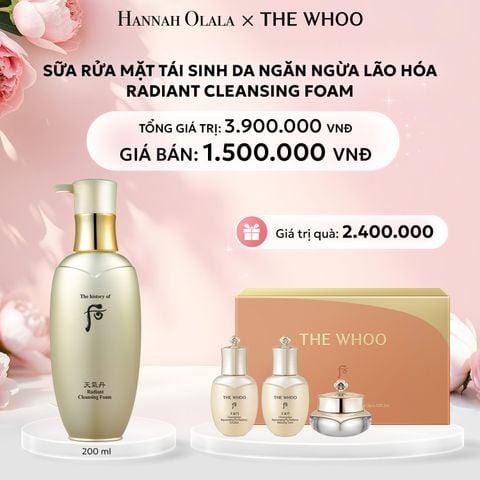  E249: DEAL 44: SỮA RỬA MẶT TÁI SINH DA NGĂN NGỪA LÃO HÓA WHOO CHEONGIDAN RADIANT CLEANSING FOAM 200ML - [GIAO HÀNG TỪ 03/10] 