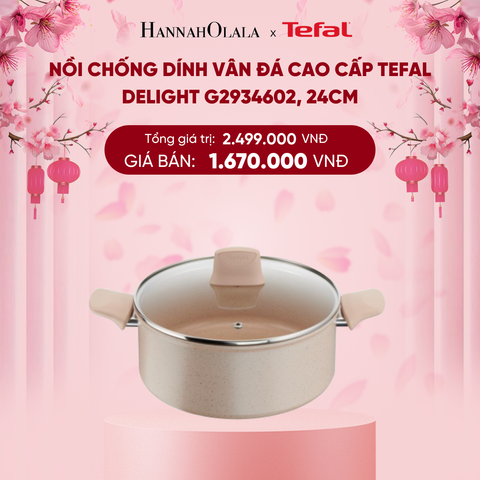  DEAL 9.1: NỒI CHỐNG DÍNH VÂN ĐÁ CAO CẤP TEFAL DELIGHT G2934602, 24CM 