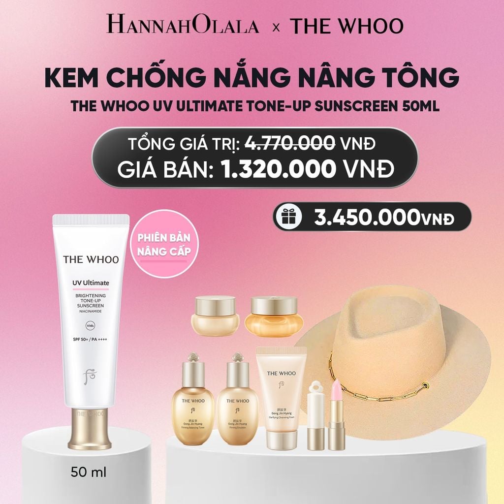  PHIÊN BẢN NÂNG CẤP - KEM CHỐNG NẮNG NÂNG TÔNG THE WHOO UV ULTIMATE BRIGHTENING TONE-UP SUNSCREEN 50ML_A180 