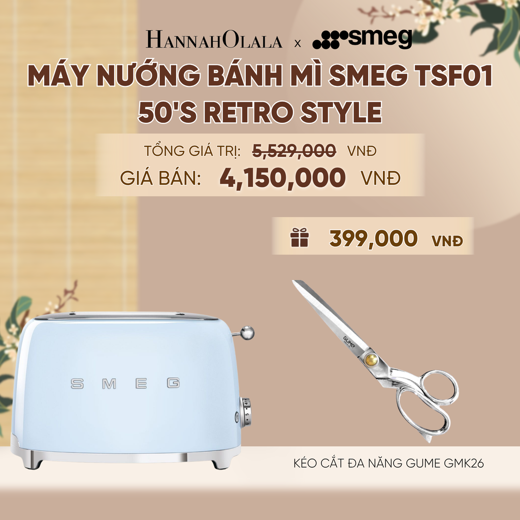  MÁY NƯỚNG BÁNH MÌ SMEG TSF01 50'S RETRO STYLE - A2288 