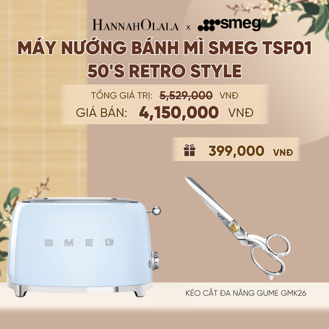  MÁY NƯỚNG BÁNH MÌ SMEG TSF01 50'S RETRO STYLE - A2288 