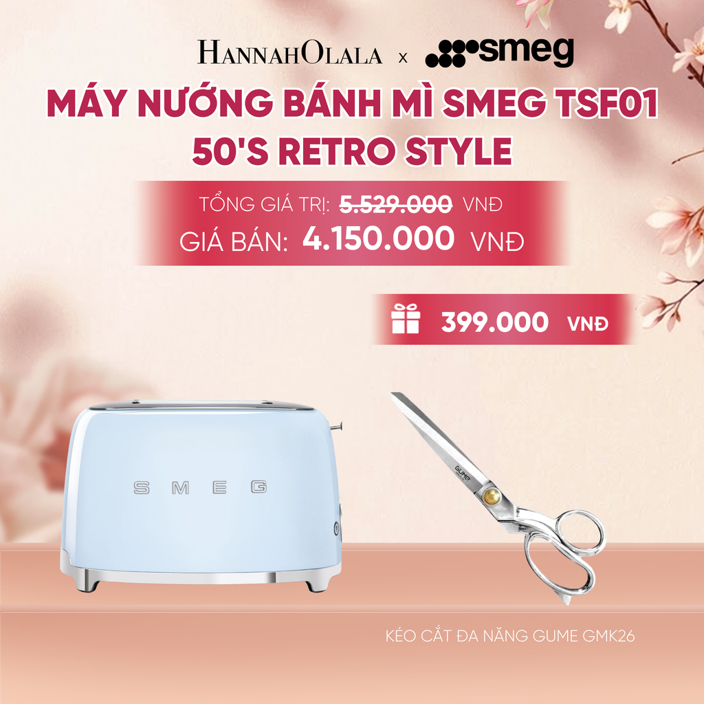  MÁY NƯỚNG BÁNH MÌ SMEG TSF01 50'S RETRO STYLE - A1959 