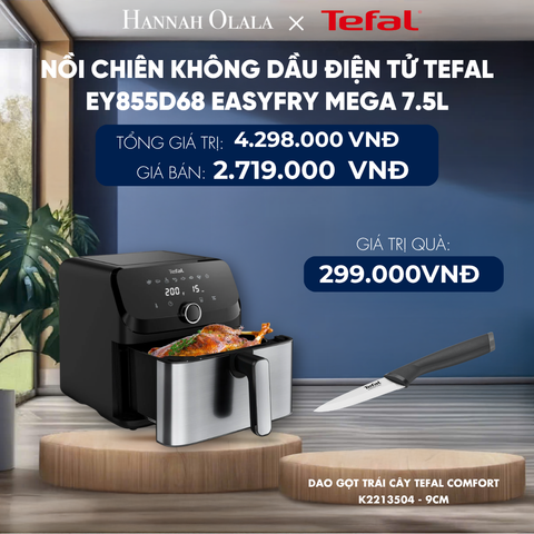 NỒI CHIÊN KHÔNG DẦU TEFAL MEGA EY855D68 - 7.5L 