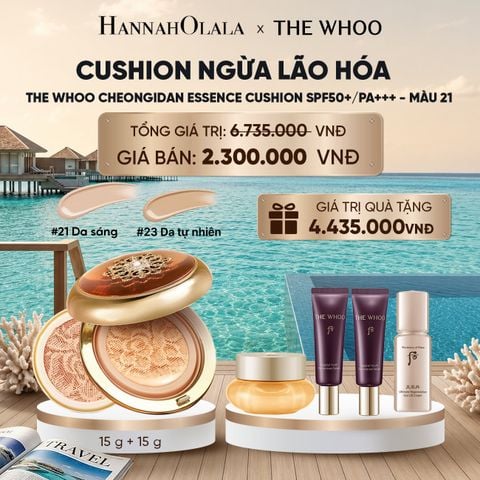  [TẶNG KÈM 1 LÕI] CUSHION NGỪA LÃO HÓA WHOO CHEONGIDAN ESSENCE CUSHION SPF50+/PA+++_ D203 