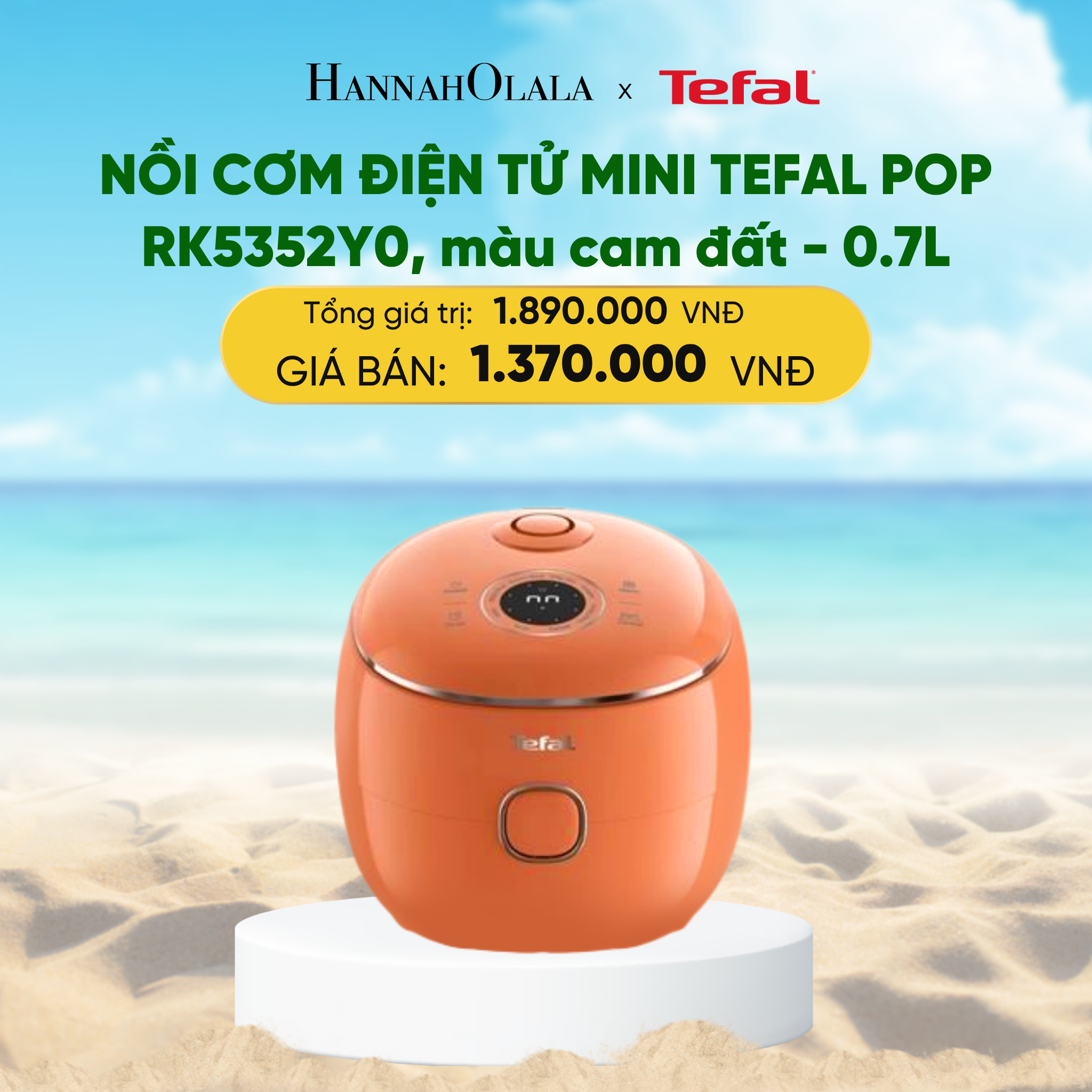 Nồi Cơm Điện Tử Tefal POP RK5352Y0 0.7L
