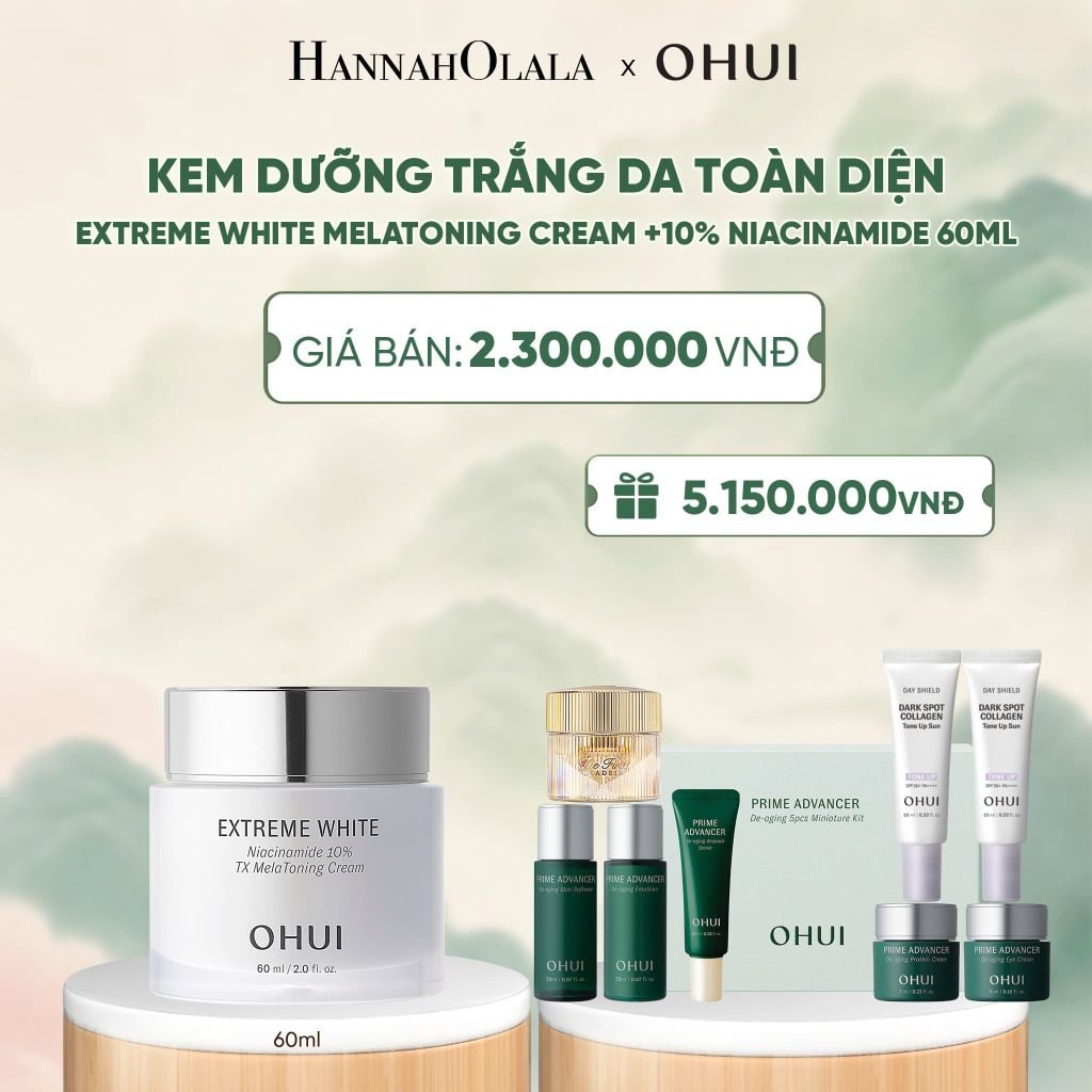  KEM DƯỠNG TRẮNG DA TOÀN DIỆN OHUI EXTREME WHITE MELATONING CREAM +10% NIACINAMIDE 60ML - A1019 