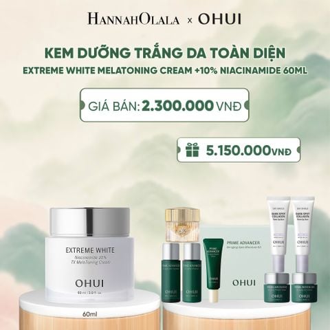  KEM DƯỠNG TRẮNG DA TOÀN DIỆN OHUI EXTREME WHITE MELATONING CREAM +10% NIACINAMIDE 60ML - A1019 