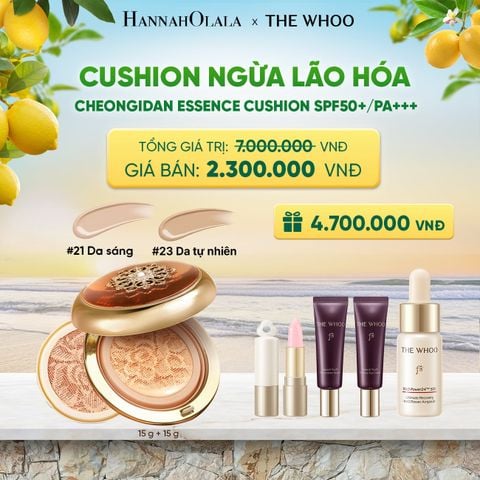  [TẶNG KÈM 1 LÕI] CUSHION NGỪA LÃO HÓA WHOO CHEONGIDAN ESSENCE CUSHION SPF50+/PA+++ - A8 