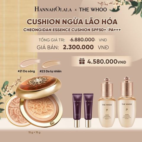  [TẶNG KÈM 1 LÕI] CUSHION NGỪA LÃO HÓA WHOO CHEONGIDAN ESSENCE CUSHION SPF50+/PA+++ - A115 