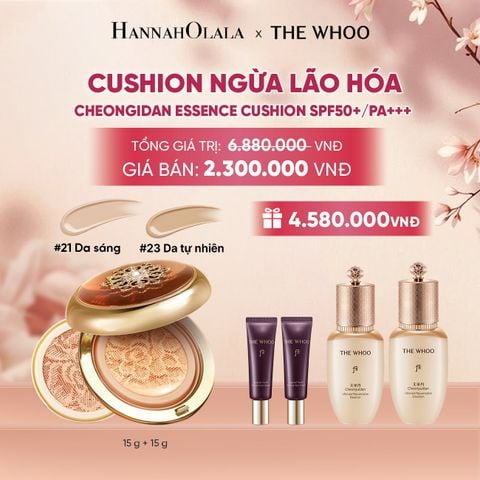 [TẶNG KÈM 1 LÕI] CUSHION NGỪA LÃO HÓA WHOO CHEONGIDAN ESSENCE CUSHION SPF50+/PA+++ - A158 