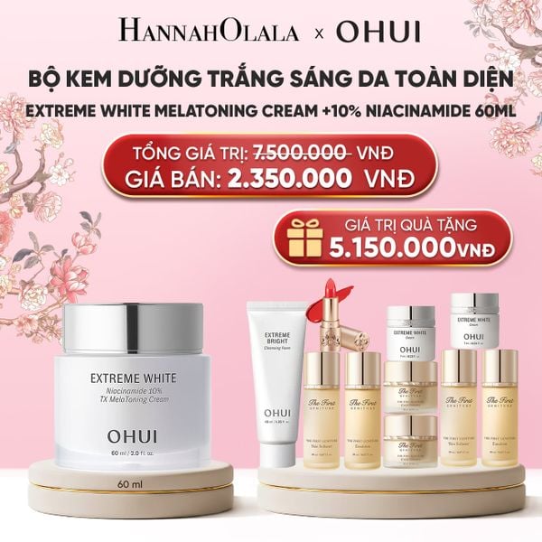  BỘ KEM DƯỠNG TRẮNG SÁNG DA TOÀN DIỆN OHUI EXTREME WHITE MELATONING CREAM +10% NIACINAMIDE 60ML 